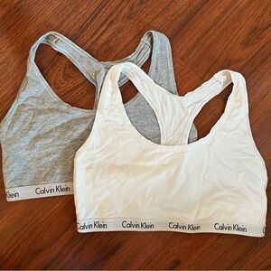 Calvin Klein Gray and White Sports Bra Duo